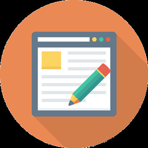 Stilisierter Websiteinhalt mit Schreibstock